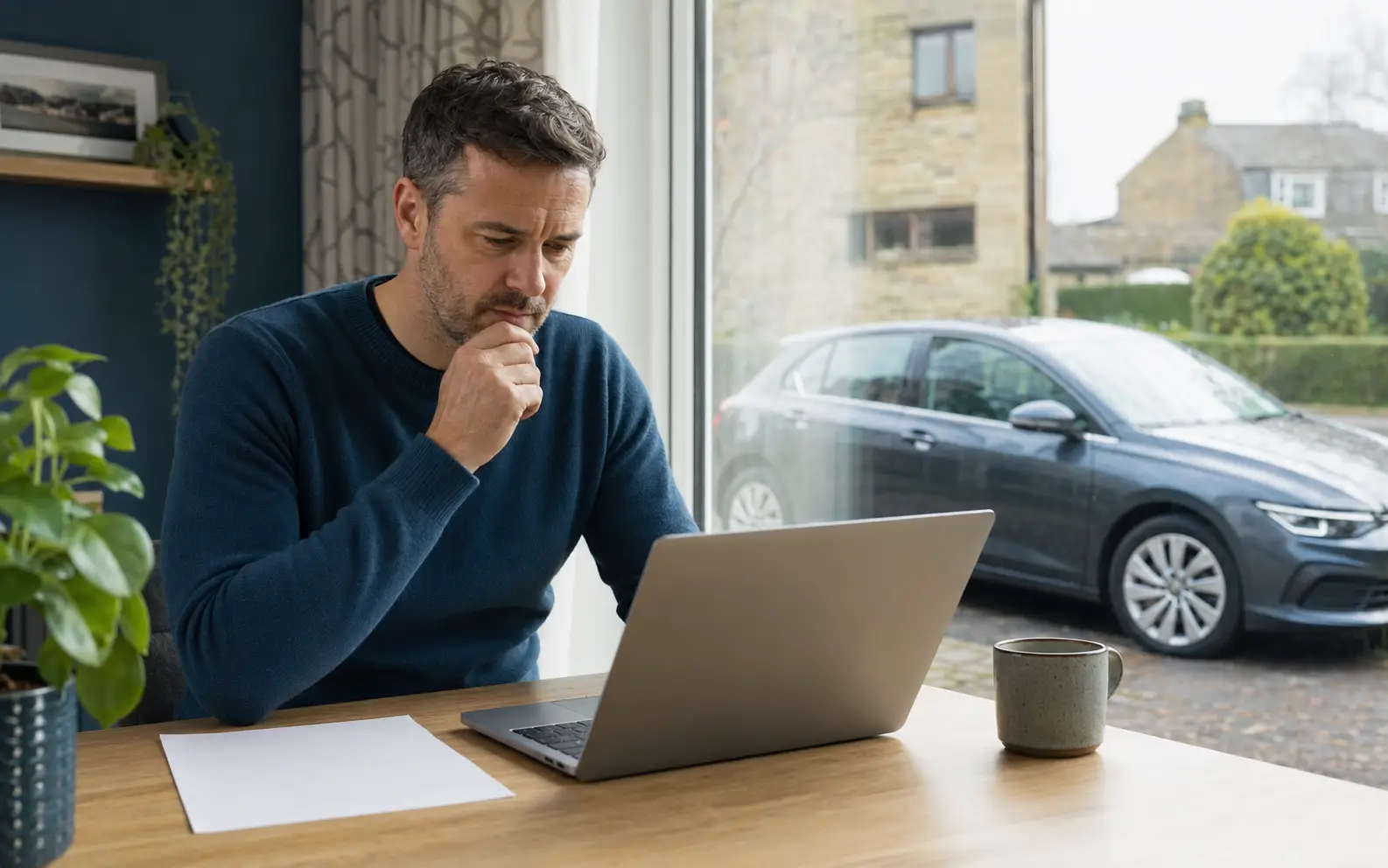 Motorist reviewing options for ending car finance early